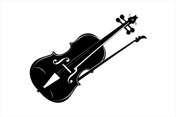 Acoustic Violin Silhouette Vector Bundle: A Graphic Design Asset for Print and Web