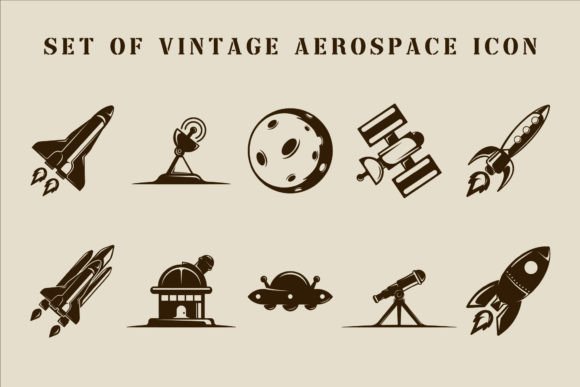 Aerospace Vintage Icons for Crafting