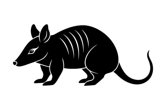 Armadillo Silhouette Icon Vector Graphics for Print Materials Mockups