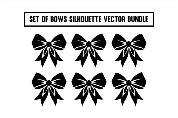 Bows Silhouette Vector Bundle Graphics for Print Materials Mockups