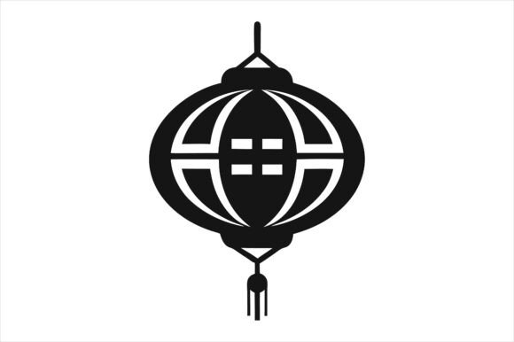 Chinese Lantern Silhouette Vector Icon