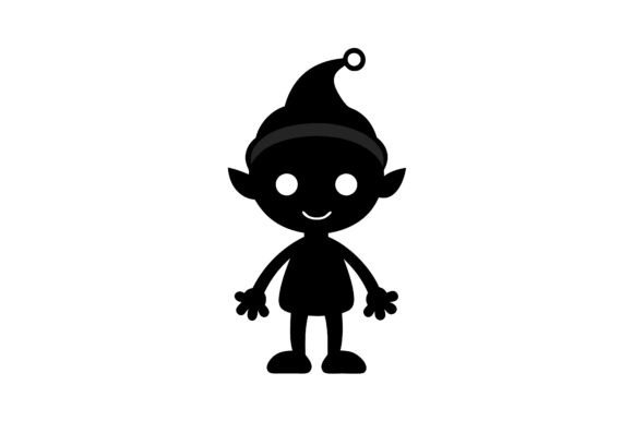 Christmas Cartoon Character Silhouette Graphics for Print Materials Mockups