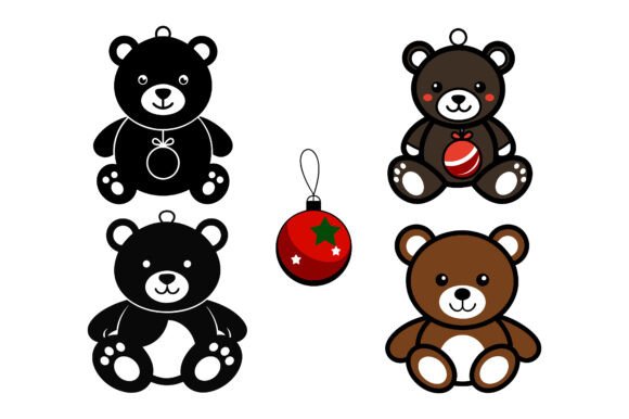 Cute Teddy Bear Baby Shower Clipart Set Graphics