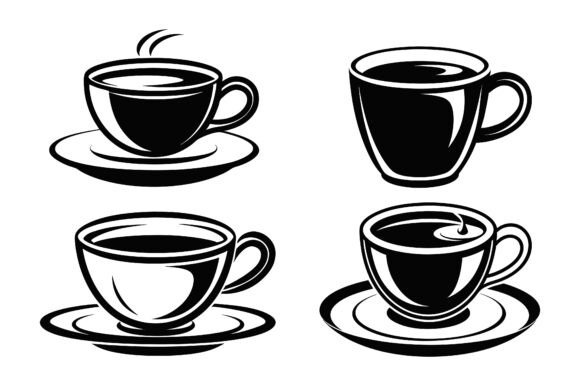 Hand-Drawn Coffee Cup Silhouette Bundle Graphics
