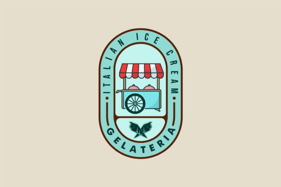 Ice Cream Cart Logo Vector Design