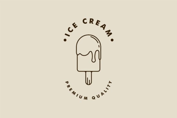 Ice Cream Stick Logo Line Art Simple Graphics