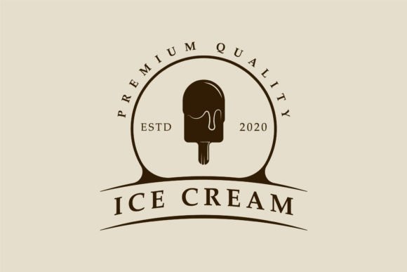 Ice Cream Stick Logo Vector Vintage Graphics