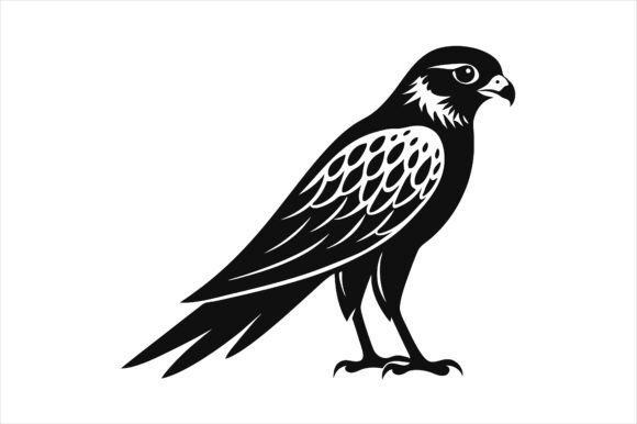 Kestrel Silhouette Icon Vector Graphics