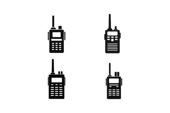 Professional Walkie Talkie Icon Bundle Graphics for Print Materials Mockups
