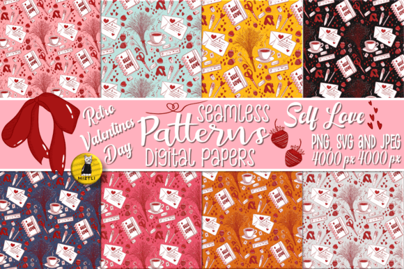 Retro Valentine Graphics Pattern