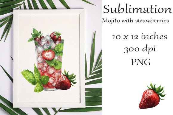 Sublimation of Mojito with Strawberries Graphics