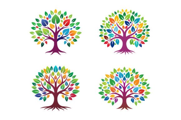 Tree of Life Logo Vector Design Graphics