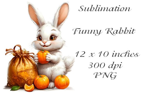 Watercolor Sublimation Funny Rabbit PNG