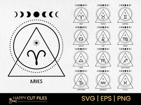 Zodiac Signs Graphics for Crafts and Marketing